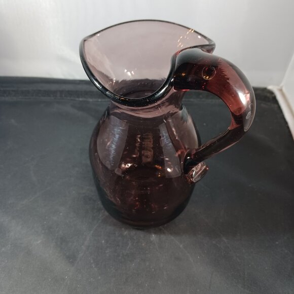 Vintage Amethyst Blown Glass Creamer Small Pitcher - Picture 10 of 10